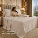Ver imagem 5 de Jogo Cama Queen Alícia 400 Fios Bordado Inglês Super Macio:Caqui