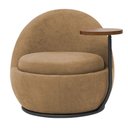 Ver imagem 6 de Poltrona Orgânica Kaira com Mesa Lateral Esquerda Base Fixa Preto Bouclé Camel - Nexta Casa