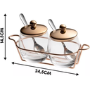 Ver imagem 5 de Conjunto para Servir Geleia Dois Potes e Suporte Cobre Forma