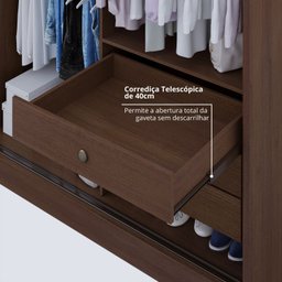 Guarda-roupa Casal com Espelho 100% Mdf Miami - 10