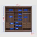 Ver imagem 7 de Guarda-Roupa Casal com Espelho 100% MDF Miami