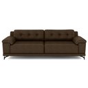 Ver imagem 2 de Sofá Living 4 lugares 252cm Agostino Pés Design em Ferro Couro Cappuccino G52 - Gran Belo