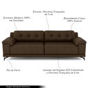 Ver imagem 3 de Sofá Living 4 lugares 252cm Agostino Pés Design em Ferro Couro Cappuccino G52 - Gran Belo