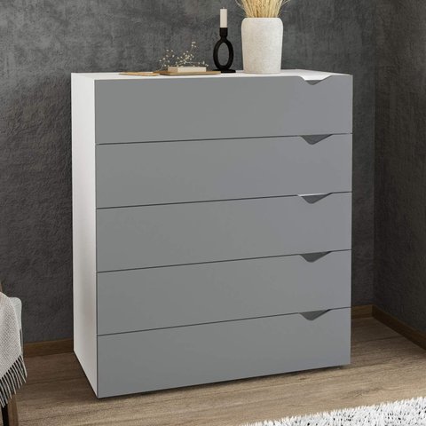 Cômoda Organizadora 90cm com 5 Gavetas 240822 Linha Porto Politorno