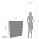 Ver imagem 2 de Cômoda Organizadora 90cm com 5 Gavetas 240822 Linha Porto Politorno