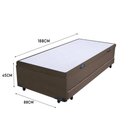 Ver imagem 3 de Cama Box Baú Auxiliar Solteiro Corino Espuma 8cm 45x88x188 Marrom