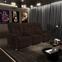 Ver imagem 2 de Poltrona Reclinável 3 Lugares para Sala de Cinema Romeo F05 Veludo Marrom - Lyam Decor