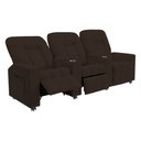 Ver imagem 3 de Poltrona Reclinável 3 Lugares para Sala de Cinema Romeo F05 Veludo Marrom - Lyam Decor