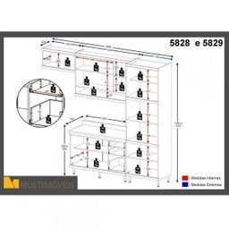 Cozinha Completa com Balcão com Tampo 5 Peças 9 Portas Sicília Multimóveis - 5 Cozinha Completa com Balcão com Tampo 5 Peças 9 Portas Sicília Multimóveis - 5