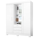 Ver imagem 2 de Guarda Roupa De Solteiro 3 Portas E Espelho Branco Ártico Capelinha Premium Zanzini