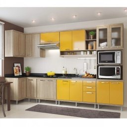 Cozinha Completa Canto com Balcão sem Tampo 7 Peças 15 Portas Sicília Multimóveis - 2