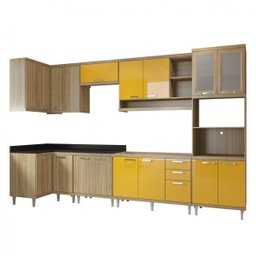 Cozinha Completa Canto com Balcão sem Tampo 7 Peças 15 Portas Sicília Multimóveis - 4