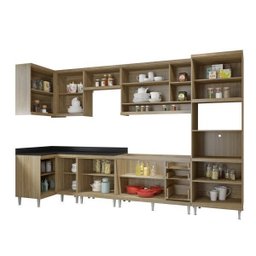 Cozinha Completa Canto com Balcão sem Tampo 7 Peças 15 Portas Sicília Multimóveis - 3