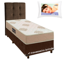Ver imagem 1 de Kit Cama Box + Cabeceira + Colchão Solteiro D33 + Travesseiro Ortobom