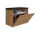 Ver imagem 4 de Sapateira Puff Solteiro 9 Pares com Estofado Quarto Marrom/Mel/Preto