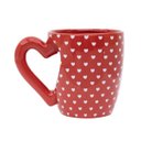 Ver imagem 1 de Caneca Porcelana Vermelha Alça Coração 700ml