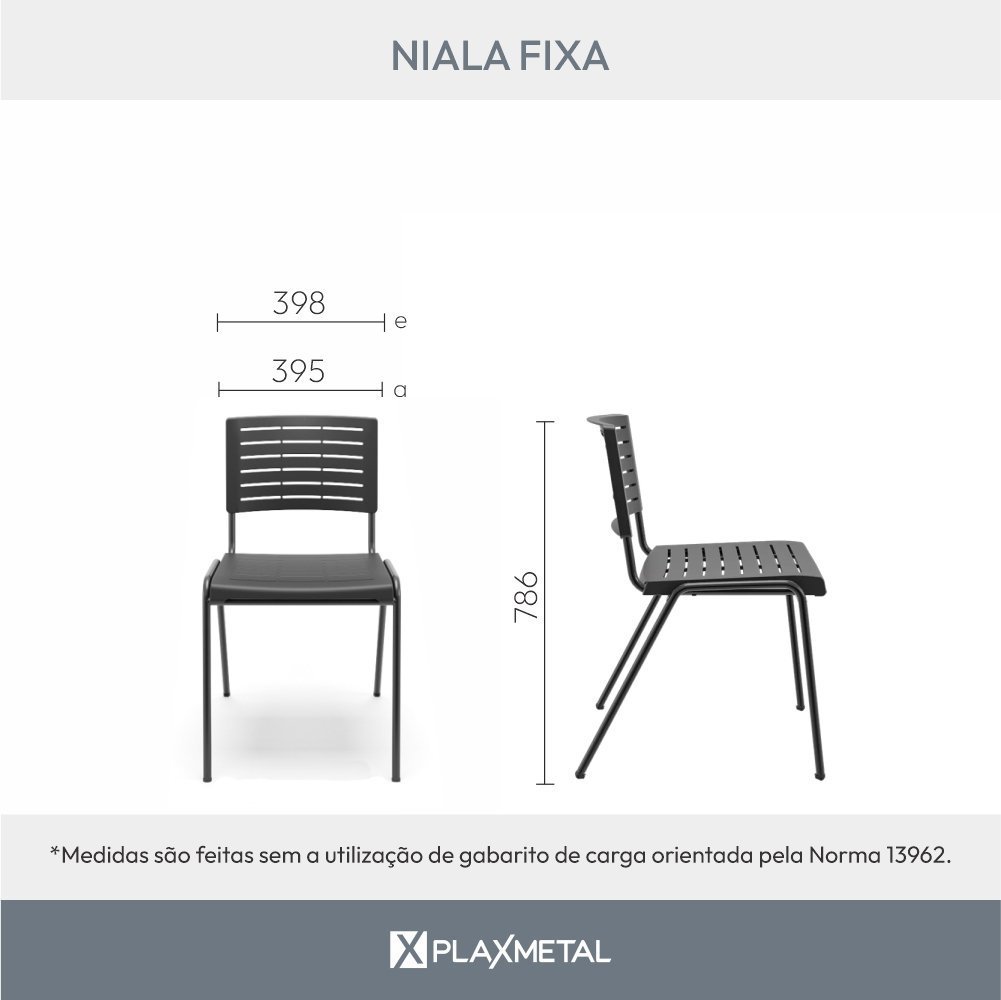 Kit 10 Cadeiras de Escritório Niala Nr17 Plaxmetal - 4