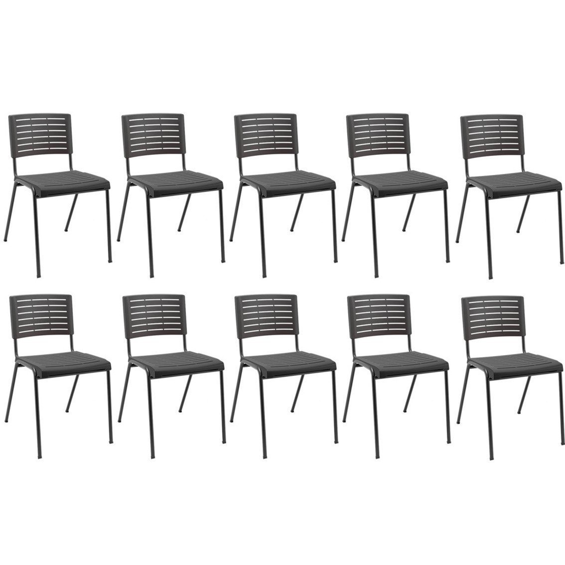 Kit 10 Cadeiras de Escritório Niala Nr17 Plaxmetal - 5