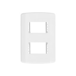 Placa 4x2 para 2 Módulos com Suporte Pluzi Pluzie:branco - 1
