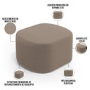 Ver imagem 4 de Kit 2 Puffs Decorativos Orgânico para Living Quarto 70cm Doha W01 Bouclê Bege - Lyam Decor