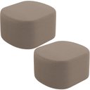 Ver imagem 1 de Kit 2 Puffs Decorativos Orgânico para Living Quarto 70cm Doha W01 Bouclê Bege - Lyam Decor