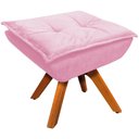 Ver imagem 1 de Puff Decorativo Base Giratória em Madeira Charger Suede Rosa - Gran Belo