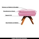 Ver imagem 4 de Puff Decorativo Base Giratória em Madeira Charger Suede Rosa - Gran Belo