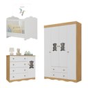 Ver imagem 1 de Quarto Bebê Completo Berço 3 em 1/Guarda-Roupa 4 Portas/Cômoda 4 Gavetas Vicente Multimóveis