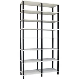 Estante 116x38x221 Branca Montantes Pretos - 1