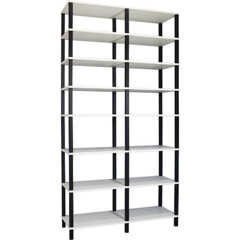 Estante 116x38x221 Branca Montantes Pretos