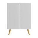 Ver imagem 6 de Gabinete Banheiro 2 Portas Retrô 63cm Multimóveis V5006 Branco/Natural
