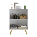 Ver imagem 5 de Gabinete Banheiro 2 Portas Retrô 63cm Multimóveis V5006 Branco/Natural
