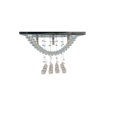 Lustre de Cristal K9 Teto para Sala,quarto,base Inox 40x20cm