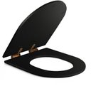Ver imagem 2 de Assento Poliester Soft Close Carrara Preto Fosco Rose Gold para Vaso Deca