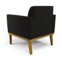 Ver imagem 4 de Sofá Namoradeira com 2 Poltronas Base de Madeira Fixa Castanho Marisa Suede D03 - D'Rossi Preto
