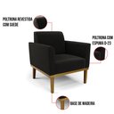 Ver imagem 5 de Sofá Namoradeira com 2 Poltronas Base de Madeira Fixa Castanho Marisa Suede D03 - D'Rossi Preto