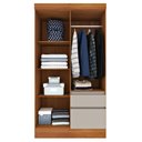 Ver imagem 3 de Guarda Roupa Solteiro com Pés 4 Portas 2 Gavetas - Oregon-cinamomo/off White - Tcil Móveis