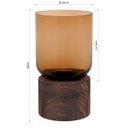 Ver imagem 5 de Vaso Mondello Decorativo Cachepô Enfeite 18x10x10cm Vidro Âmbar Base Madeira