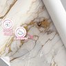 Papel de Parede Painel 3D Mármore Branco 3M Brilho Viníl Revestimento Pedra Requinte Auto Colante - 3