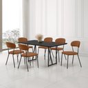 Ver imagem 1 de Conjunto Sala de Jantar com 6 Cadeiras Betina Preto/Black/Terracota