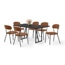 Ver imagem 2 de Conjunto Sala de Jantar com 6 Cadeiras Betina Preto/Black/Terracota