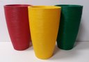 Ver imagem 2 de Kit 3 Vaso Planta + Prato 65x40 Oval Moderno Polietileno BGPLASTICOS CINZA CIMENTO 004
