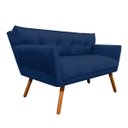 Ver imagem 4 de Kit Namoradeira e 01 Poltronas Anitta Suede Pés Palito - D'Rossi - Azul Marinho