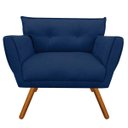Ver imagem 3 de Kit Namoradeira e 01 Poltronas Anitta Suede Pés Palito - D'Rossi - Azul Marinho