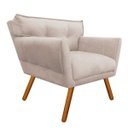 Ver imagem 5 de Kit Namoradeira e 01 Poltronas Anitta Suede Pés Palito - D'Rossi - Bege