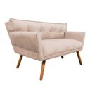 Ver imagem 4 de Kit Namoradeira e 01 Poltronas Anitta Suede Pés Palito - D'Rossi - Bege