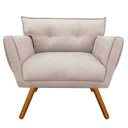 Ver imagem 3 de Kit Namoradeira e 01 Poltronas Anitta Suede Pés Palito - D'Rossi - Bege