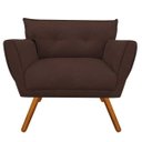 Ver imagem 3 de Kit Namoradeira e 01 Poltronas Anitta Suede Pés Palito - D'Rossi - Marrom