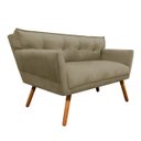 Ver imagem 3 de Kit Namoradeira e 01 Poltronas Anitta Suede Pés Palito - D'Rossi - Marrom Rato