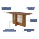 Ver imagem 2 de Mesa de Sala Jantar Louise C/ Tampo Madeirado 160x80cm Cinamomo - Cimol